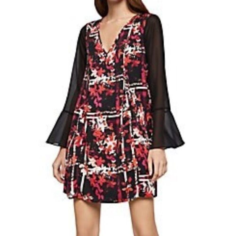 BCBGeneration floral flowy red and black dress medium